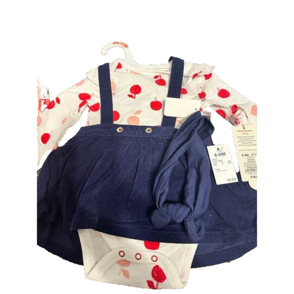 Target brand cat & jack girls overall set 6-9m